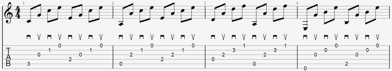 aprège au médiator technique exemple tablature cours facile guitare.PNG
